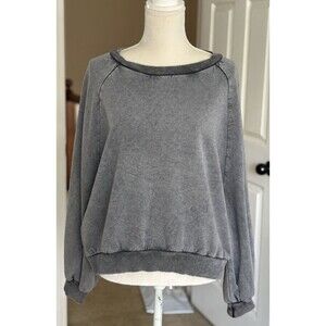 Don't Ask Why Slouchy Sweatshirt Vintage Wash Gray One Size Made in Italy